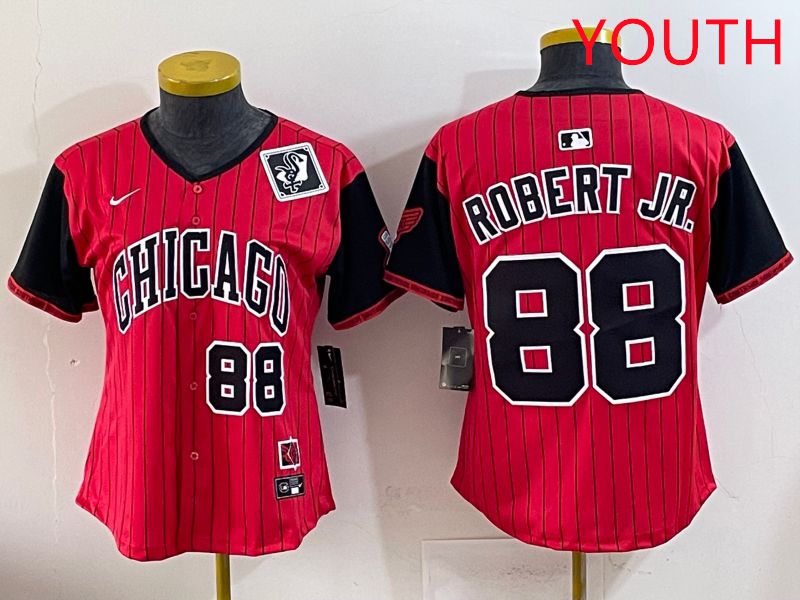 Youth 2025 Chicago White Sox #88 Robert jr Red Joint Name Nike MLB Jersey style 22